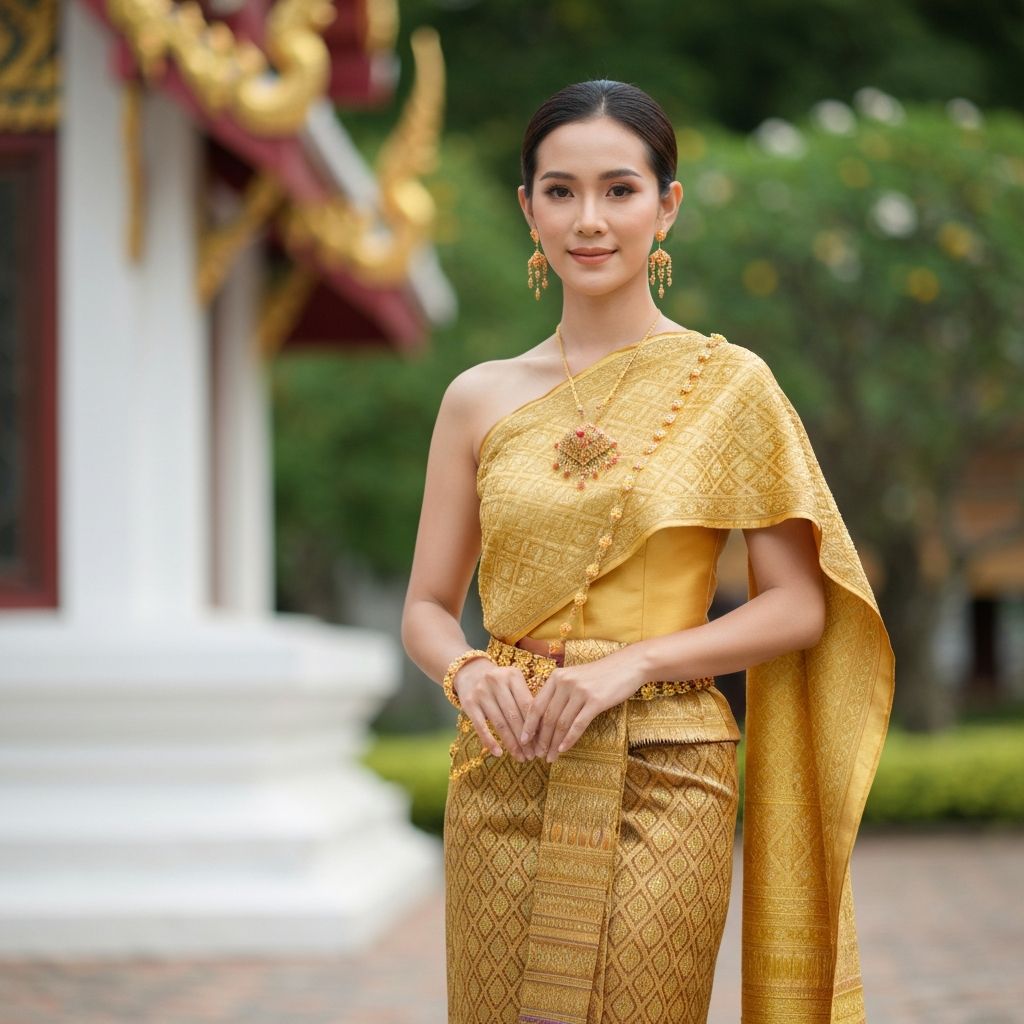 ชุดผ้าไหมไทยประยุกต์ - 1